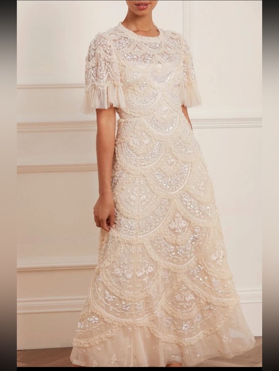 Needle & Thread Dresses & Skirts - Needle & Thread Carmen Ruffle ankle 
Gown Champagne, size US 8